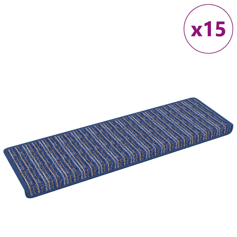 Load image into Gallery viewer, Vidaxl zelfklevende trapmatten gestreept 15 pcs blauw 65 x 21 x 4 cm
