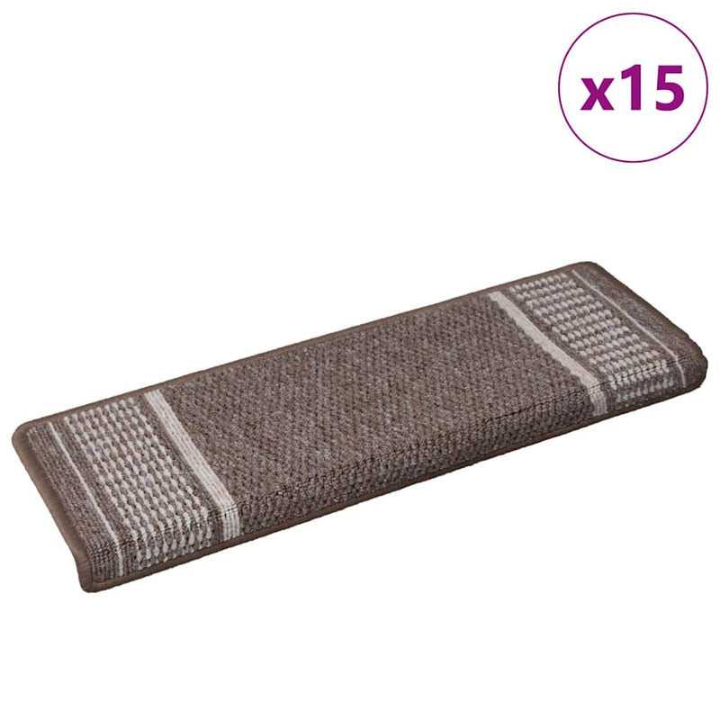 Load image into Gallery viewer, Vidaxl zelfklevende trapmatten 15 pcs bruin 65 x 21 x 4 cm
