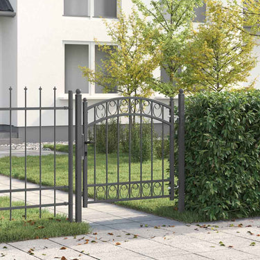 Vidaxl hekpoort met slot grijs 100 x 100 cm poedergecoat staal