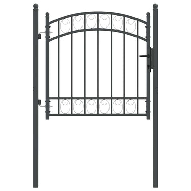 Vidaxl hekpoort met slot grijs 100 x 100 cm poedergecoat staal
