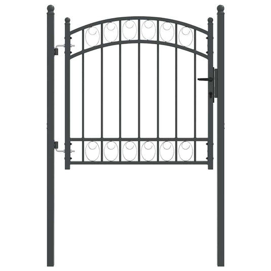 Vidaxl hekpoort met slot grijs 100 x 100 cm poedergecoat staal