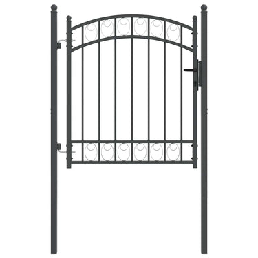 Vidaxl hekpoort met slot grijs 125 x 100 cm poedergecoat staal