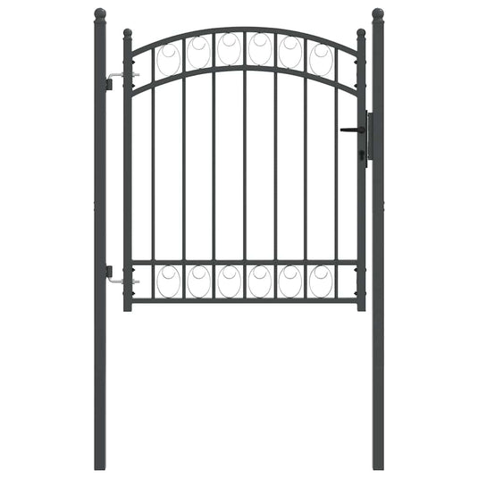 Vidaxl hekpoort met slot grijs 125 x 100 cm poedergecoat staal
