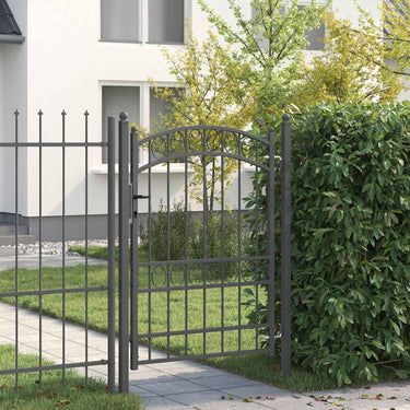 Vidaxl hekpoort met slot grijs 170 x 100 cm poedergecoat staal