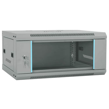 Vidaxl netwerk kabinet met opslag grijs 60 x 35 x 28 cm staal