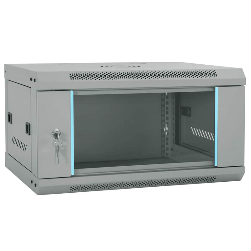 Load image into Gallery viewer, Vidaxl netwerk kabinet met opslag grijs 60 x 45 x 35 cm staal
