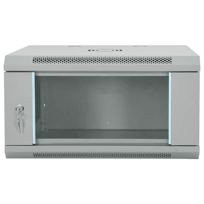 Load image into Gallery viewer, Vidaxl netwerk kabinet met opslag grijs 60 x 45 x 35 cm staal
