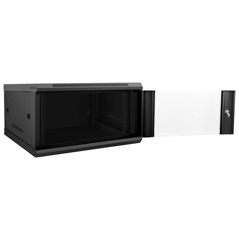 Load image into Gallery viewer, Vidaxl netwerk kabinet met opslag zwart 60 x 60 x 35 cm staal
