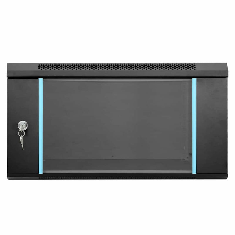 Load image into Gallery viewer, Vidaxl netwerk kabinet met opslag zwart 60 x 60 x 35 cm staal
