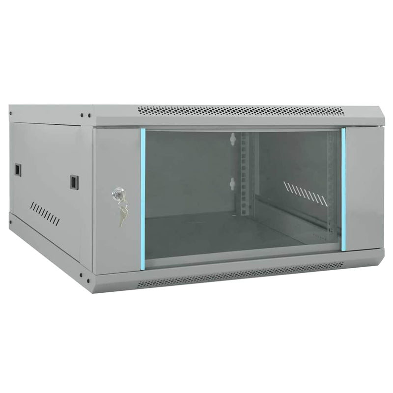 Load image into Gallery viewer, Vidaxl netwerk kabinet met opslag grijs 60 x 60 x 35 cm staal
