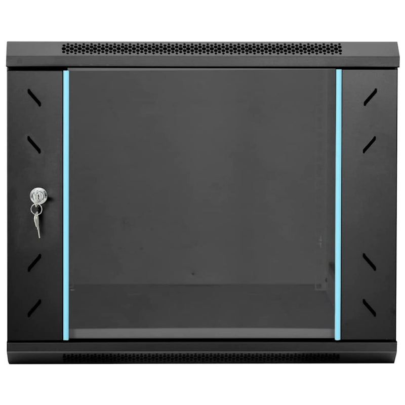 Load image into Gallery viewer, Vidaxl netwerk kabinet met opslag zwart 60 x 60 x 50 cm staal
