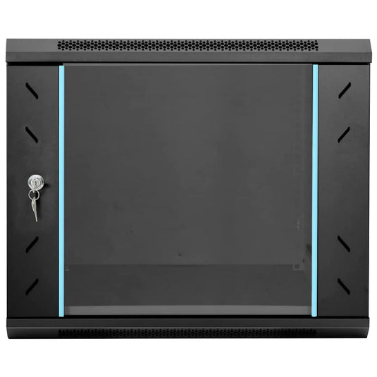 Vidaxl netwerk kabinet met opslag zwart 60 x 60 x 50 cm staal