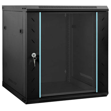 Vidaxl netwerk kabinet met opslag zwart 60 x 45 x 65 cm staal