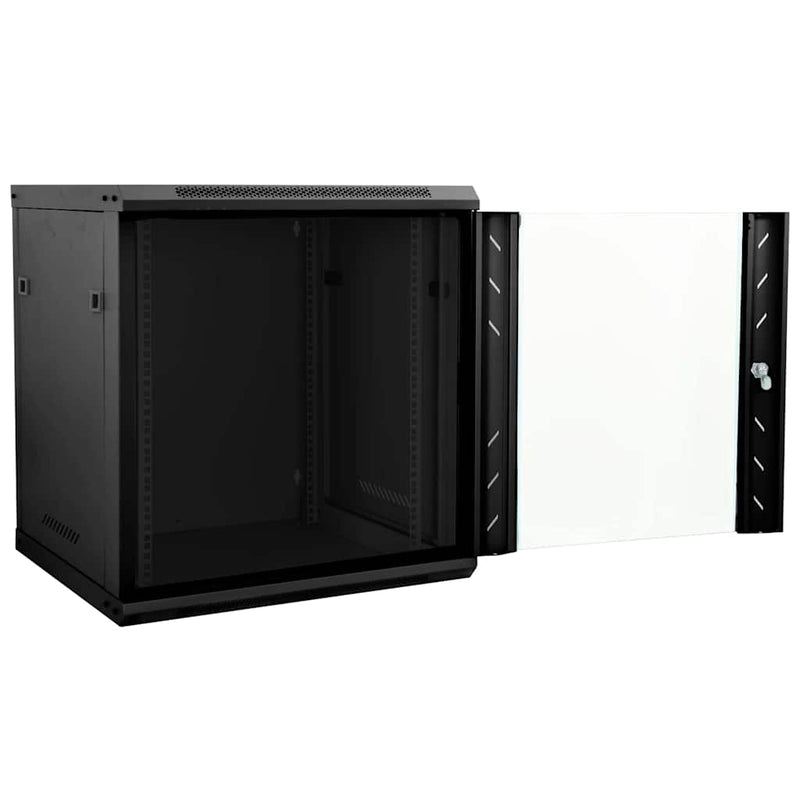 Load image into Gallery viewer, Vidaxl netwerk kabinet met opslag zwart 60 x 45 x 65 cm staal
