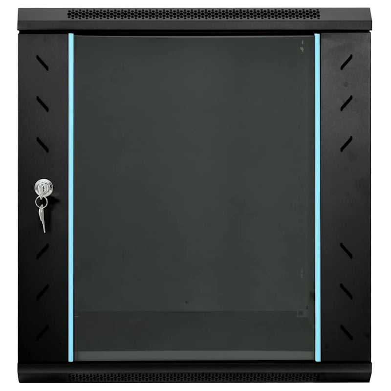 Load image into Gallery viewer, Vidaxl netwerk kabinet met opslag zwart 60 x 45 x 65 cm staal
