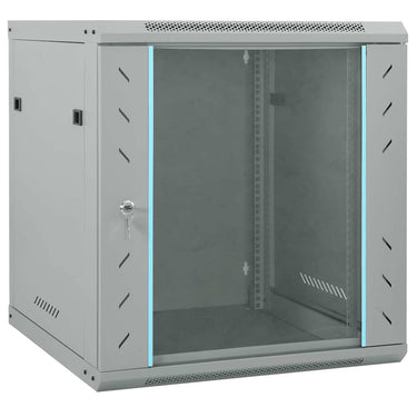 Vidaxl netwerk kabinet met opslag grijs 60 x 45 x 65 cm staal