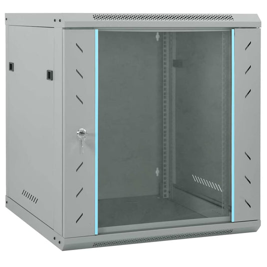 Vidaxl netwerk kabinet met opslag grijs 60 x 45 x 65 cm staal