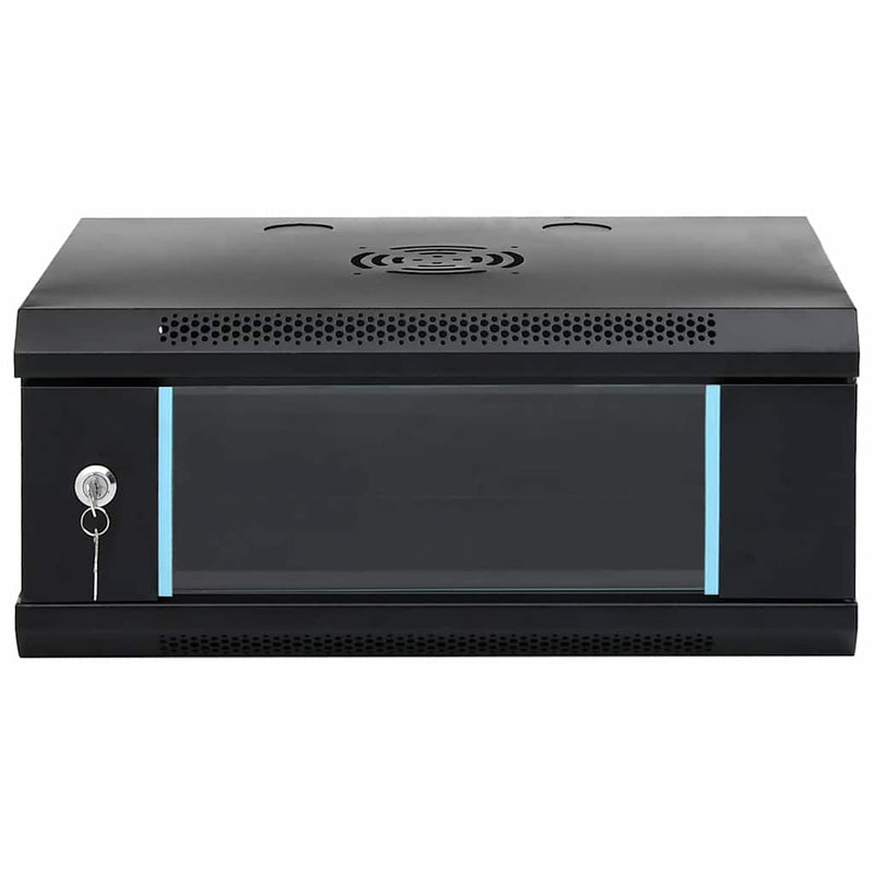 Load image into Gallery viewer, Vidaxl netwerk kabinet met opslag zwart 53 x 45 x 21 cm staal
