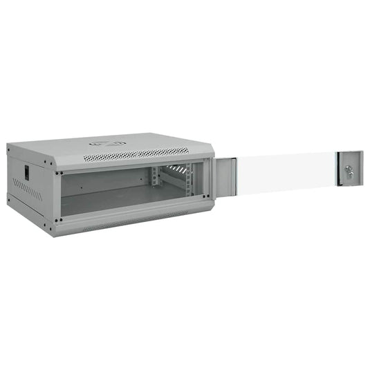 Vidaxl netwerk kabinet met opslag grijs 53 x 45 x 21 cm staal