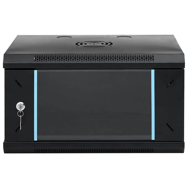 Load image into Gallery viewer, Vidaxl netwerk kabinet met opslag zwart 53 x 45 x 30 cm staal
