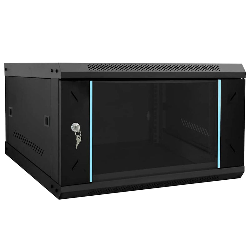 Load image into Gallery viewer, Vidaxl netwerk kabinet met opslag zwart 53 x 60 x 30 cm staal
