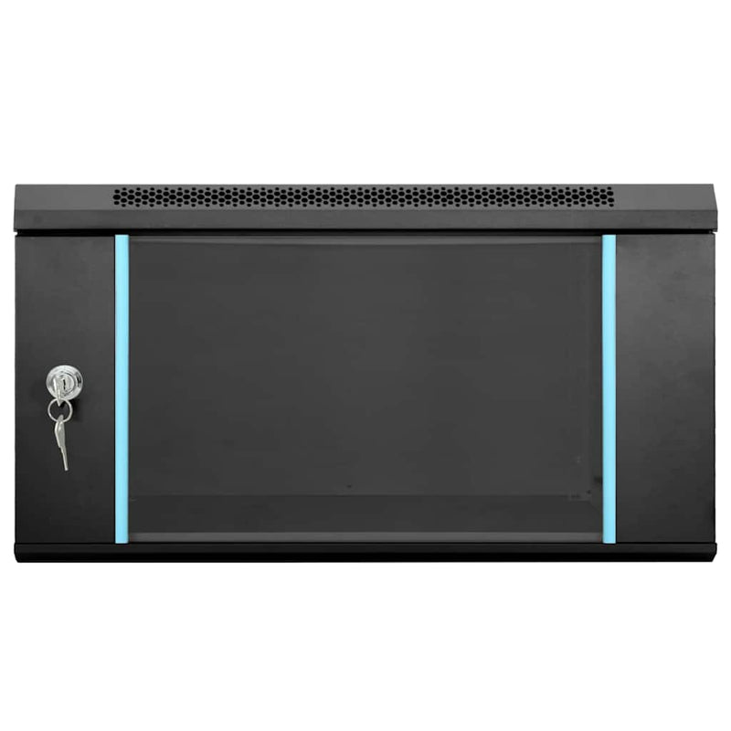 Load image into Gallery viewer, Vidaxl netwerk kabinet met opslag zwart 53 x 60 x 30 cm staal
