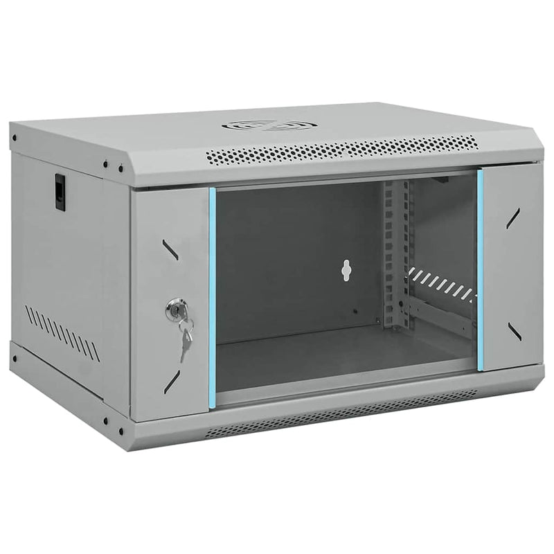 Load image into Gallery viewer, Vidaxl netwerk kabinet met opslag grijs 53 x 45 x 30 cm staal

