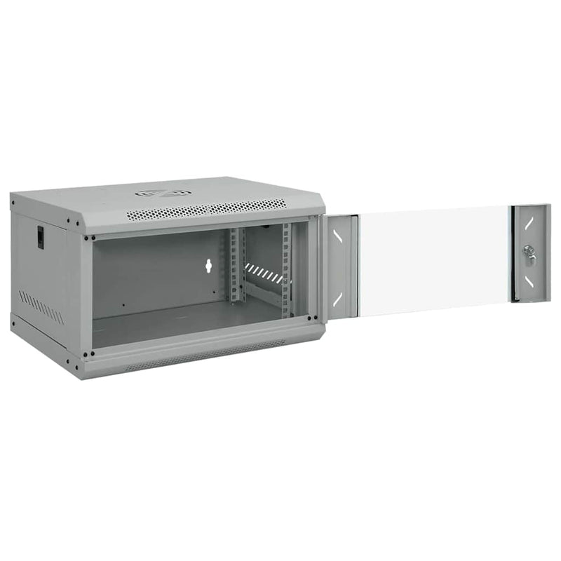 Load image into Gallery viewer, Vidaxl netwerk kabinet met opslag grijs 53 x 45 x 30 cm staal
