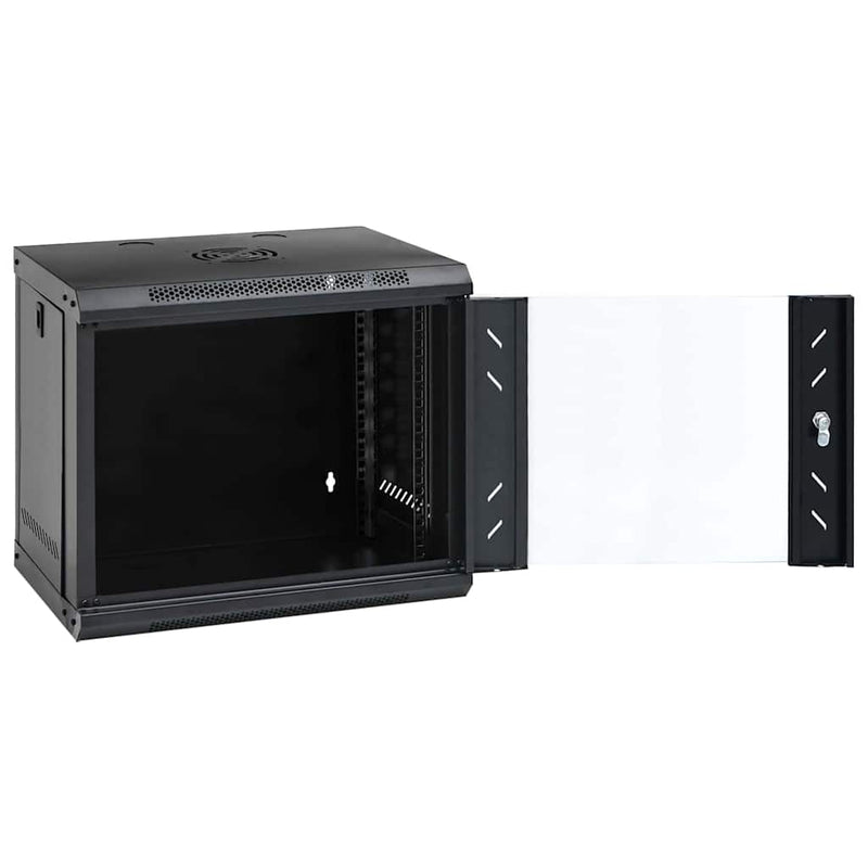 Load image into Gallery viewer, Vidaxl netwerk kabinet met opslag zwart 53 x 45 x 45 cm staal
