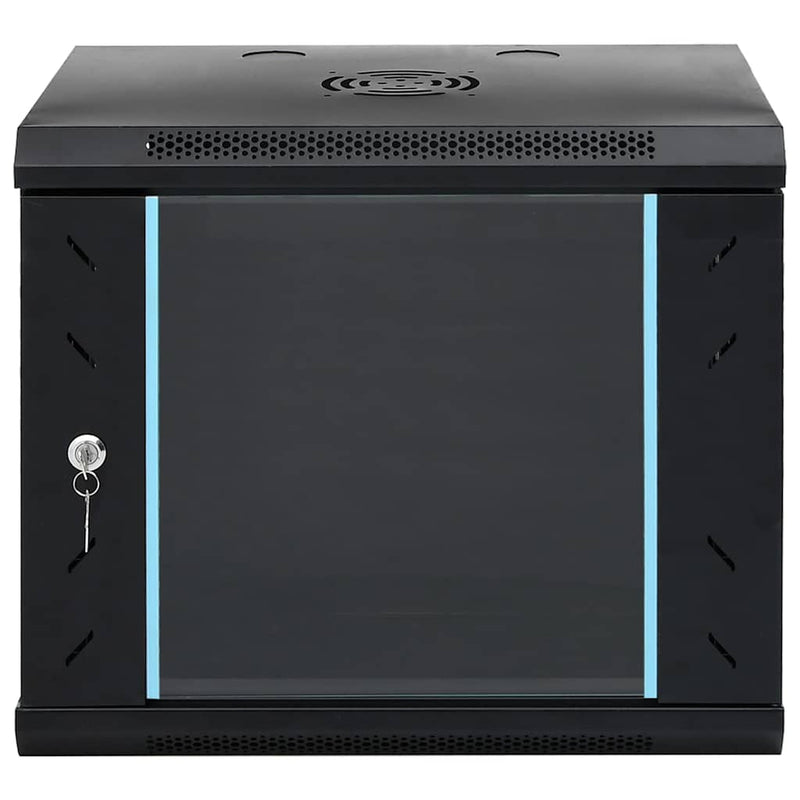 Load image into Gallery viewer, Vidaxl netwerk kabinet met opslag zwart 53 x 45 x 45 cm staal
