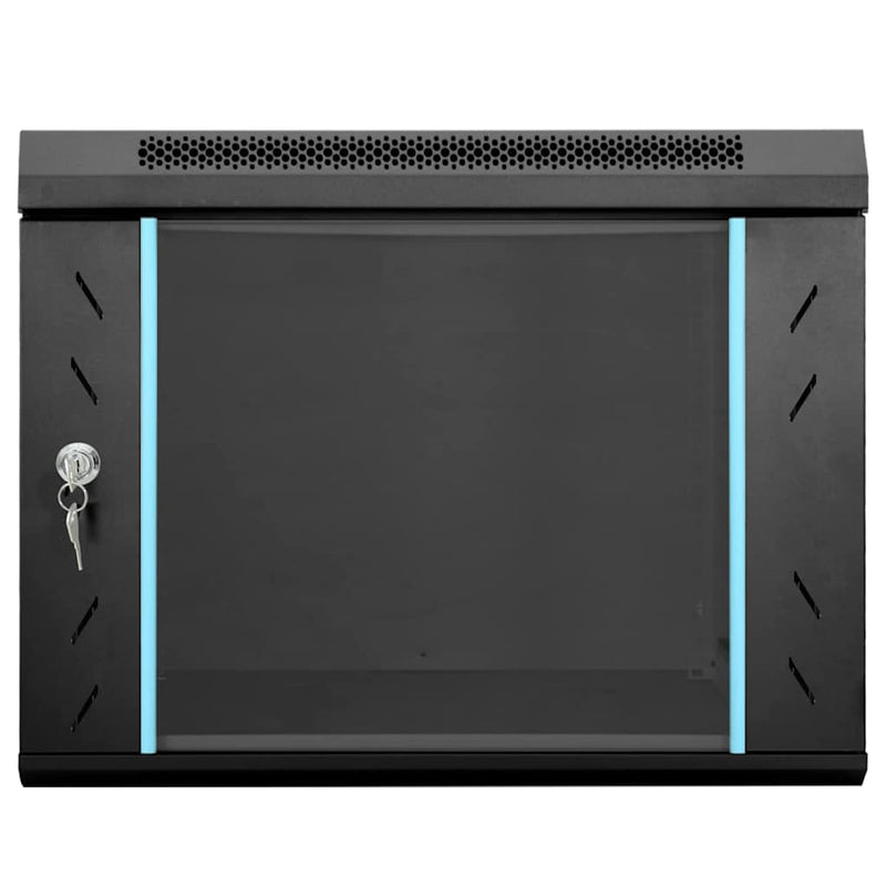 Load image into Gallery viewer, Vidaxl netwerk kabinet met opslag zwart 53 x 60 x 45 cm staal
