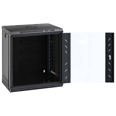 Vidaxl netwerk kabinet met opslag zwart 53 x 45 x 60 cm staal