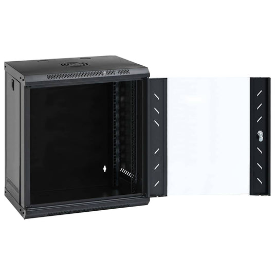 Vidaxl netwerk kabinet met opslag zwart 53 x 45 x 60 cm staal