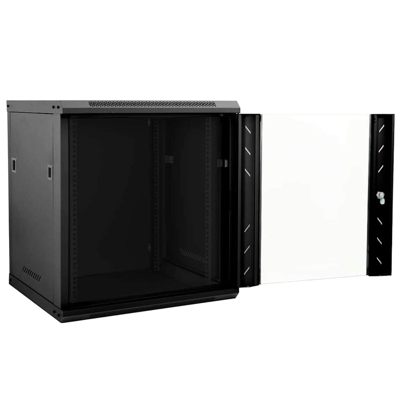 Load image into Gallery viewer, Vidaxl netwerk kabinet met opslag zwart 53 x 60 x 60 cm staal
