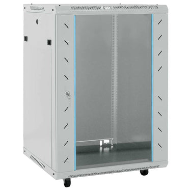 Vidaxl netwerk kabinet met opslag grijs 60 x 60 x 80 cm staal