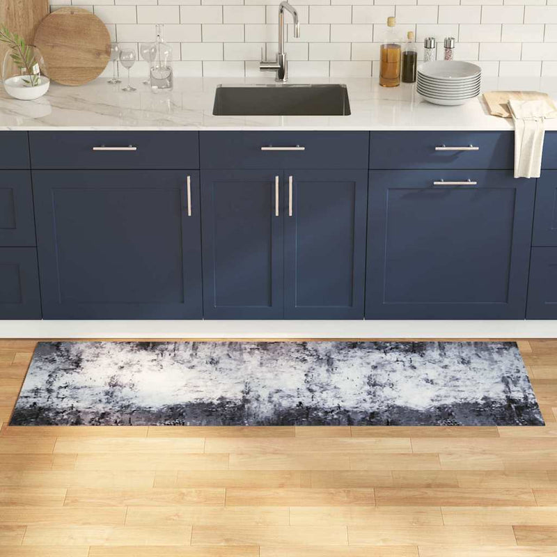 Load image into Gallery viewer, Vidaxl keuken vloerkleed grijs 180 x 60 cm fluweel
