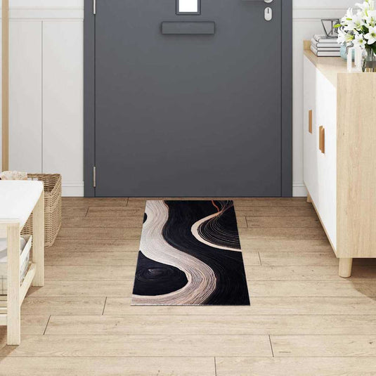 Vidaxl keuken vloerkleed zwart 150 x 45 cm fluweel