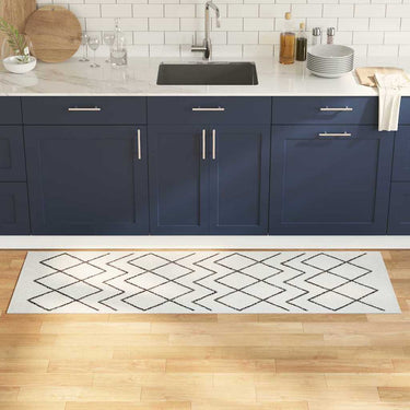 Vidaxl keuken vloerkleed wit 180 x 60 cm fluweel