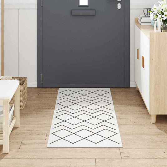 Vidaxl keuken vloerkleed wit 180 x 60 cm fluweel