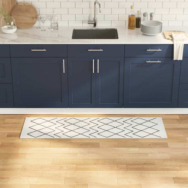 Vidaxl keuken vloerkleed wit 150 x 45 cm fluweel