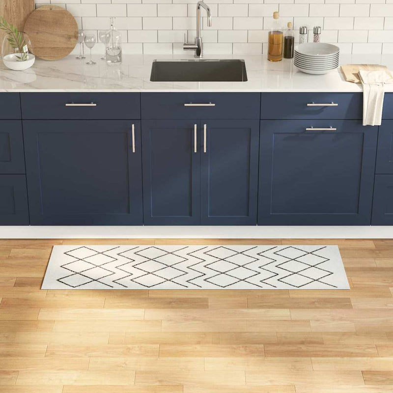 Load image into Gallery viewer, Vidaxl keuken vloerkleed wit 150 x 45 cm fluweel
