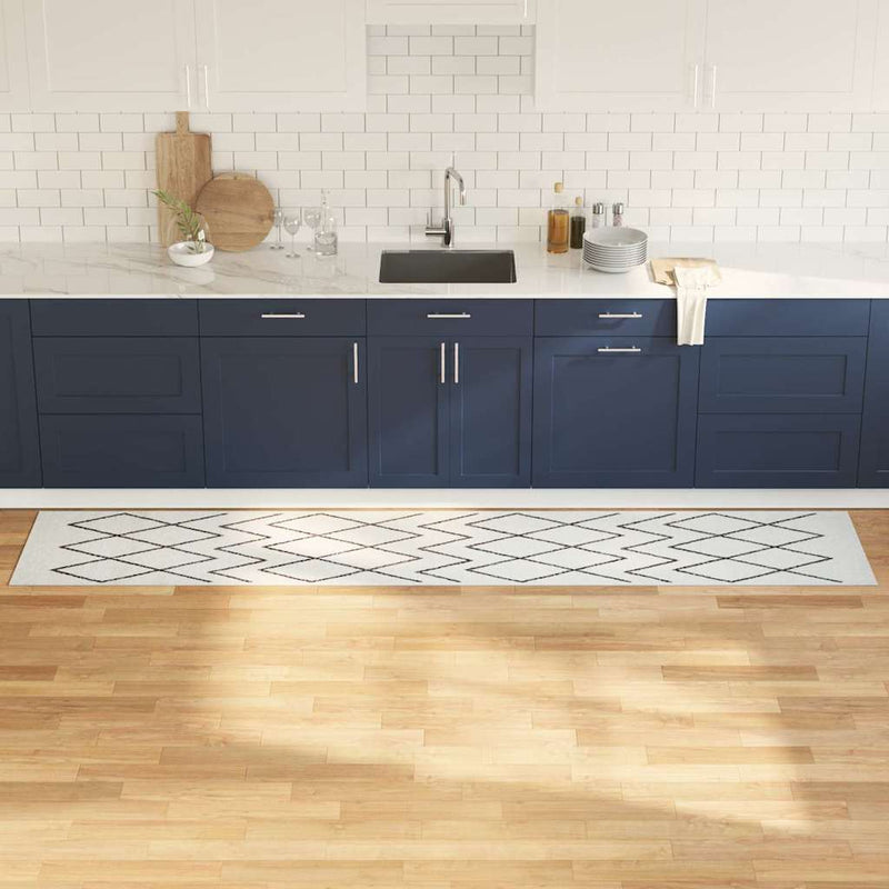 Load image into Gallery viewer, Vidaxl keuken vloerkleed wit 300 x 60 cm fluweel
