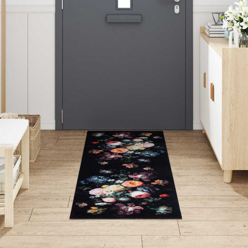 Load image into Gallery viewer, Vidaxl keuken vloerkleed zwart 180 x 60 cm fluweel
