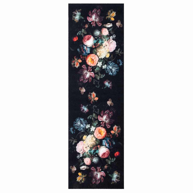 Load image into Gallery viewer, Vidaxl keuken vloerkleed zwart 300 x 60 cm fluweel

