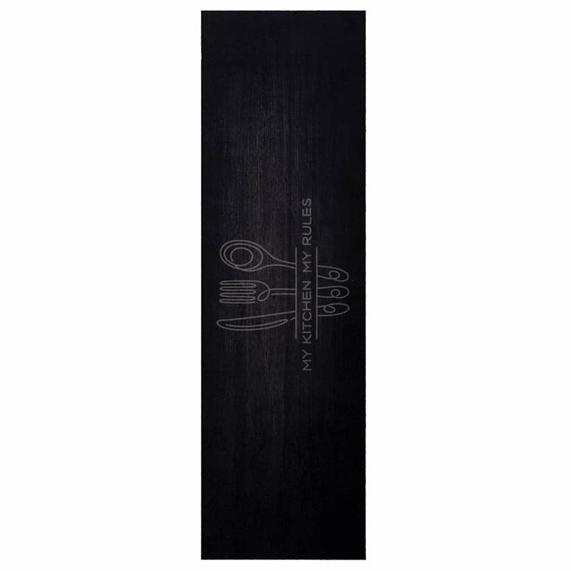 Load image into Gallery viewer, Vidaxl keuken vloerkleed zwart 150 x 45 cm fluweel
