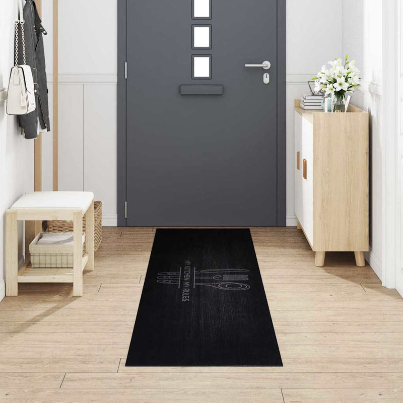 Load image into Gallery viewer, Vidaxl keuken vloerkleed zwart 300 x 60 cm fluweel
