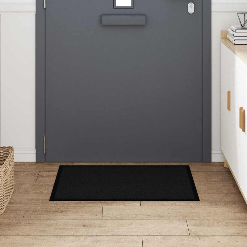 Load image into Gallery viewer, Vidaxl deurmat zwart 60 x 40 x 1.2 cm teddy stof
