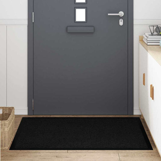 Vidaxl deurmat zwart 60 x 40 x 1.2 cm teddy stof