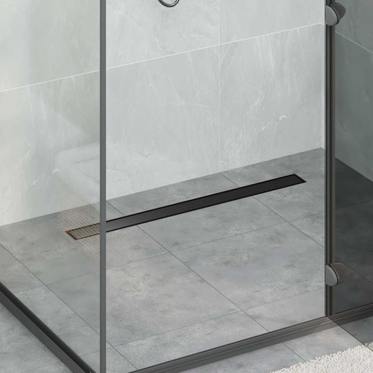 Vidaxl doucheafvoer 2-in-1 met 360° sifon zwart 80 cm