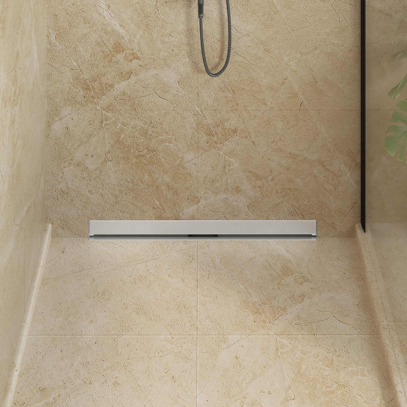 Load image into Gallery viewer, Vidaxl wandgemonteerde douche afvoer zilver 80 cm roestvrij staal 304
